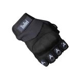 Steelbird Experience 1.0 Reflective Half Finger Bike Riding Gloves, Protective Off-Road Motorbike Racing (XL, Black)