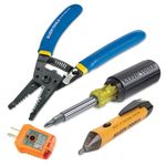 Klein Tools 80018P Tool Kit with Wire Stripper, Screwdriver, Non-Contact Voltage Tester, GFCI Outlet Tester, Residential Tool Kit, 4-Piece