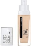 Maybelline New York Super Stay Active Wear, waterproof foundation with high coverage, long-lasting facial make-up, colour: No. 3 True Ivory (Light), 1 x 30 ml