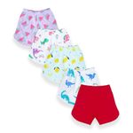 YUV Baby Girls Regular Fit Multicolor Cotton Shorts (Pack of 5) - 6 to 12 Months