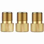 TYPHEERX 3Pcs Presta to Schrader Bicycle Brass Valve Adaptor with Seal Black O-Ring Bike Adapter Converter