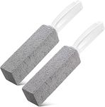 2 Pack Toilet Cleaner Hard Water Build up Remover with Ergonomic Handle, Toilet Bowl Stain Ring Remover, Pumice Stone Toilet Cleaner Tool Stain Hard Water Ring Remover