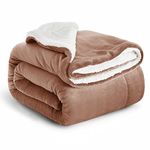 IR Imperial Rooms Sherpa Fleece Blanket Bed Throws Blankets For Sofas Soft Fluffy Thick Blanket Reversible Microfiber Throw (Camel, Single (130 x 150 Cm))