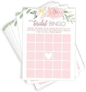 Printed Party Bridal Shower Bingo Game, Floral, 50 Cards