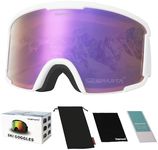 OUTDOORSPARTA adult ski goggles (5. White Frame, Full Lens Mirrored Purple)