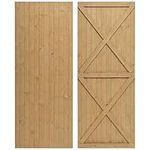 DKIEI Wooden Garden Gate, 183x79 cm Wooden Gate for Garden, Fully Framed Lockable Wood Door with 3 Hinges for Pathway, Garden Entrance, Farm House, Pasture