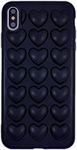 iPhone Xr Case for Women, DMaos 3D Pop Bubble Heart Kawaii Gel Cover, Cute Girly for iPhone 10r 6.1 inch - Black