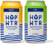 HOP WTR Sparkling Hop Water Lime 6 Pack, Mango 6 Pack, Sugar Free, Low Carb Non Alcoholic Drinks, NA Beer, Adaptogen Drink, No Calories, Adaptogens & Nootropics for Added Benefits, 12 oz Cans