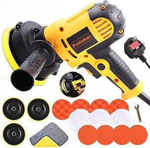 Rotary Car Polisher Buffer Waxing Machine, 700W 3600RPM Variable Speed, 5'' Self-adhesive Disc & 11x Polishing Pad & Towel for Family Cleaning