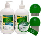 Lice Treatment Kit | Shampoo, Repellent Leave-in Cream & Two Combs | Cures Lice, Super Lice & Nits | Repels & Prevents | Pesticide Free | 100% Natural | Tea Tree + Coconut Oil+ Aloe Vera.