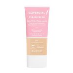 COVERGIRL - Clean Fresh Skin Tint Foundation, Formulated without Parabens, Sulfates, Mineral Oil & Talc, Infused with Coconut Milk & Aloe Extracts, 100% Vegan & Cruelty-Free, Light/Medium - 550