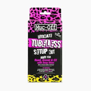 Muc-Off Ultimate Tubeless Setup Kit, Road/Gravel/CX 60mm - Tubeless Conversion Kit for Bikes - Includes Tubeless Tire Sealant and Tubeless Valve Stems