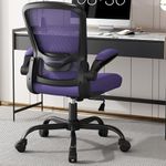 Office Chair, Ergonomic Desk Chair with Adjustable Lumbar Support & Seat Height, High Back Mesh Computer Chair with Flip-up Armrests Task Chairs (Modern, Amethyst)