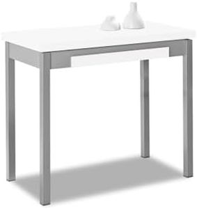 ASTIMESA Tipo Libro Mesa de Cocina, Metal, Blanco, 90x50cm