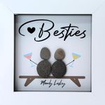 Personalised Best Friend Pebble Art Picture - Handmade Customised Christmas or Birthday Gifts - Unique and Thoughtful Best Friend Gifts for Women - Sentimental Friendship Gifts For Women