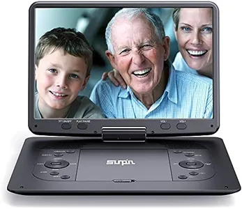 16.9''Portable DVD Player with 14.1''HD Large Screen,Kids DVD Players,Unique Extra Button Design,Portable with 5 Hrs Rechargeable Battery,Support USB/SD Card/SyncTV Video Player Portable,Black