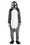 LONGTEN Adult Animal Pajamas Halloween Cosplay Onesies Homewear for Women Men (S (Height:147-157cm/57.8-61.8"), Wolf)