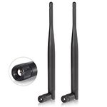 Bingfu Dual Band WiFi Aerial Antenna 2.4GHz 5GHz 5.8GHz 6dBi MIMO RP-SMA Male Antenna Aerial (2-Pack) for WiFi Router Range Extender Gateway Network Card USB Adapter Video Surveillance Monitor