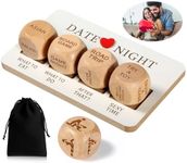 Date Night Dice Couples Gift Ideas, Birthday's Day Gifts for Him, Funny Dice Games for Boyfriend, Gilfriend, Husband, Wife, Men, Romantic Wooden Decision Dice for Her