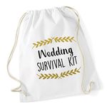 Hippowarehouse Wedding survival kit wreath Drawstring Cotton School Gym Kid Bag Sack 37cm x 46cm, 12 litres
