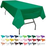 Party Ulyja Emerald Green 2 Pack Plastic Tablecloth Rectangle 54 x 108 Inches Disposable Dark Olive Green Reusable Table Covers for Dining, Birthday, Wedding, Picnic, Event and Outdoor Use