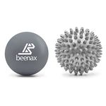 Beenax Lacrosse & Hard Spiky Massage Ball Set - Trigger Point, Myofascial Release, Plantar Fasciitis, Deep Tissue, Muscle Relief, Yoga, Pilates, Physio, Rehab - Relieve Stress and Relax Tight Muscle