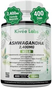 400 Comprimidos Ashwagandha de Alta Potencia | 2400mg Por Comprimido con Concentración 50:1 | VEGANO - Sin Gluten - Sin OGM