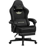 GTPLAYER Fabric Gaming Chair, Ergonomic Computer Chair with Footrest and Lumbar Support Height Adjustable Home Office Chair with 360°-Swivel Seat and Headrest