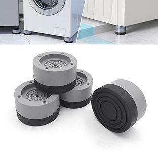 LBG Products 4 Pack Anti-Vibration Pads,Rubber Shock Absorber,Anti-Walk Foot Pads for Washer and Dryer,Adjustable Height Washing Machine Mat, Gray