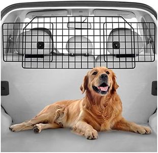 rabbitgoo Dog Car Barrier for SUVs, Adjustable Large Pet Car Gate, Universal-Fit Divider Cargo Area, Heavy-Duty Wire Mesh Dog Car Guard,Van Vehicles Dogs Car Accessories Safety Travel, Standard Model