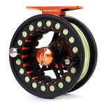 Maxcatch ECO Large Arbor Fly Fishing Reel (3/4wt 5/6wt 7/8wt) and Pre-Loaded Fly Reel with Line Combo (Fly Reel Loaded Fly Line Black, 5/6 Weight)