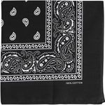 One Piece Novelty Bandanas Paisley Cotton Handkerchief (Black)