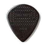 Jim Dunlop 471P3S Max Grip Jazz III Nylon Guitar Picks, Black, 6-Pack