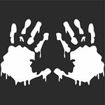 Sticker / Decal SET of 2: Bloody Hand Print Zombie Outbreak Car Decal / Sticker - Red