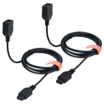 YEZriler 9 Pin Controller Extension Cable for Sega MD, Classic Retro Game Consoles AV 620, HD 621, HD 821, Wired Video Game Controller Gamepad Extension Cable 5.97FT - 2 Pack