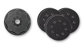 Fein StarLock Oscillating Sanding Pad Set with Hook and Loop Attachment - Includes 6 Perforated Sanding Sheets (2 of each grits 60, 80, 180) - 4-1/2" Diameter - 63806195210