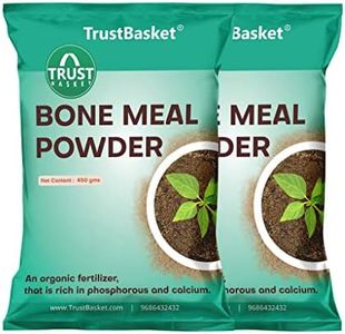 TrustBasket Organic Bone Meal for Plants Home Gardening | Steamed Bone Meal | Rich in Phosphorus and Calcium | Natural Plant Fertilizer| - 450 Grams (Set of 2)