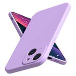 ABITKU for iPhone 13 6.1 inch Case, Liquid Silicone Slim Design with Camera and Screen Protection Microfiber Lining, Silicone Case for iPhone 13 (Clove Purple)