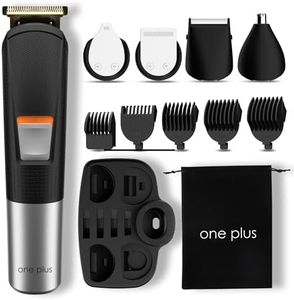 One Plus OP 27 Cordless Professional Hair Trimmer Titanium Coated Blade Waterproof Trimmer 120 min Runtime 12 Length Settings (Black)