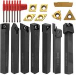 Lathe Turning Tool Boring Bar Bracket Lathe Tool Set Lathe Cutting Tool Including 7pcs Carbide Insert,7pcs Holders,7pcs Wrench