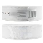 Lever Lifting Belt for Man and Women, Weightlifting with Adjustable Heavy Duty Buckle, Professional Weight Lifting Belt White/Silver