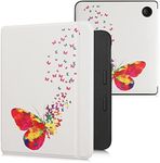 kwmobile Case Compatible with Kobo Libra 2 Case - eReader Cover - Butterfly Swarm Multicolor/Dark Pink/White