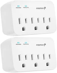 Fosmon Refrigerator Surge Protector, 3 Outlet Heavy Duty Appliance Surge Protector with High Joules for Fridge, Microwave, Washing Machine, Garage Door, 1200J, 1875 Watts, 3 Prong, ETL Listed- 2 Pack