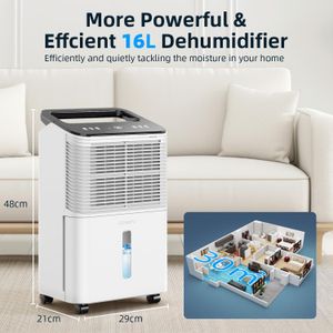 CONOPU 16L Ultra-Quiet Dehumidifier – High Capacity Home Moisture Removal