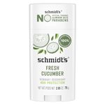 Schmidt's Deodorant Natural Stick for Women and Men Fresh Cucumber with 48 Hour protection, No Aluminum salts, Cruelty-free, Vegan Deodorant 75 g