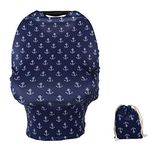 TUOKING Multi Colorful Patterned Nursing Cover Multi-Use Baby Car Seat Cover (Anchor)