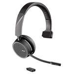 Plantronics - Voyager 4210 UC USB-C (Poly) - Bluetooth Single-Ear (Monaural) Headset - Connect to PC, Mac, & Desk Phone - Noise Canceling - Works with Teams, Zoom & More