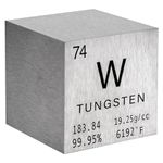 STPCTOU Tungsten Cube Pure Metal High Density Cube Laser Engraved Cube for Element Collection Lab Material Periodic Table of Elements Collection DIY Teacher Science Creative Gift (Tungsten, 1 Inch)