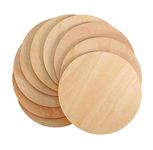 PD Craftozone 100 Pieces 6 inch Wooden Circles, Unfinished Round Wood Slices Natural Wooden Cutouts for Door Hanger, Painting, Wedding, Home Decoration DIY Wood Craft Supplies (6 inch, 100)