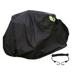 Large Bike Cover for Bicycle Storage FUCNEN Black Bicycle Rain Cover for 2 3 Bikes Upgraded Heavy Duty 210D Oxford Fabric Anti Dust Rain UV Protection for Mountain Road Cruiser 3 wheel Bike L